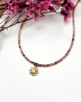 Naszyjnik Rodonit 2mm- Kamień serca