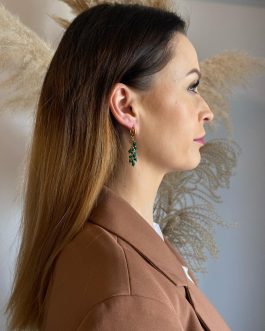 Kolczyki wiszące malachit
