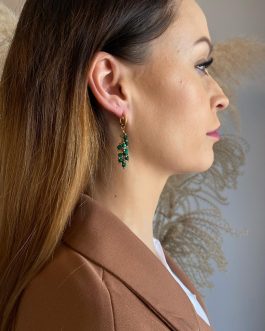 Kolczyki wiszące malachit