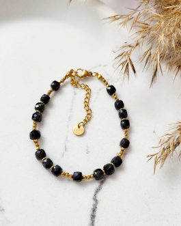 Bransoletka Turmalin 6mm i hematyt