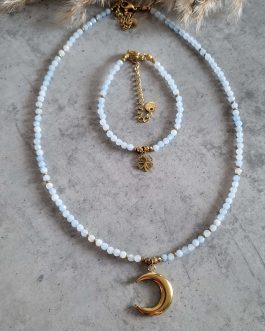 Komplet biżuterii z akwamarynu 3mm