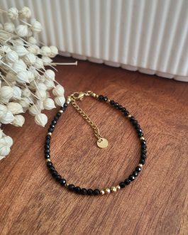 Bransoletka czarny turmalin 3mm- Elegancja i Najsilniejsza Ochrona